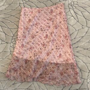 Floral Asymmetrical Skirt in Pink